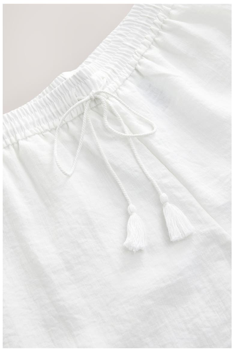 Crinkled Tie Waist Wide Leg Pants, Alternate, color, WHITE