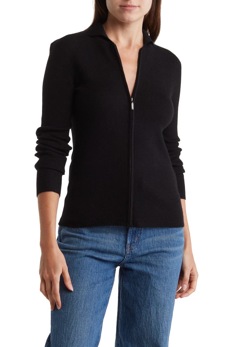 THE CASHMERE PROJECT California Rib Full-Zip Cashmere Sweater, Main, color,