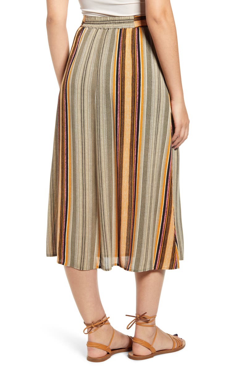 Ten Sixty Sherman Stripe Button Front Midi Skirt, Alternate, color,