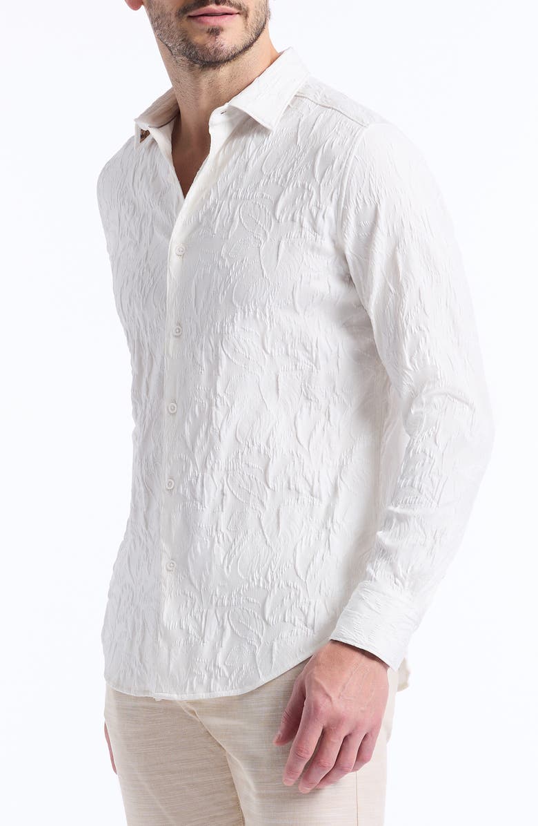 Robert Graham Eucalyptus Texture Button-Up Shirt, Alternate, color, White