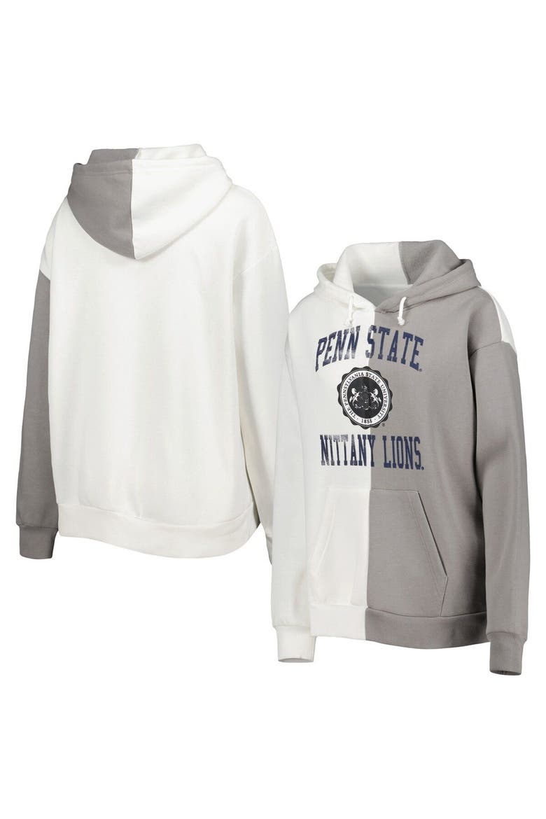 Women's Gameday Couture Gray/White Penn State Nittany Lions Split Pullover Hoodie, Main, color, White