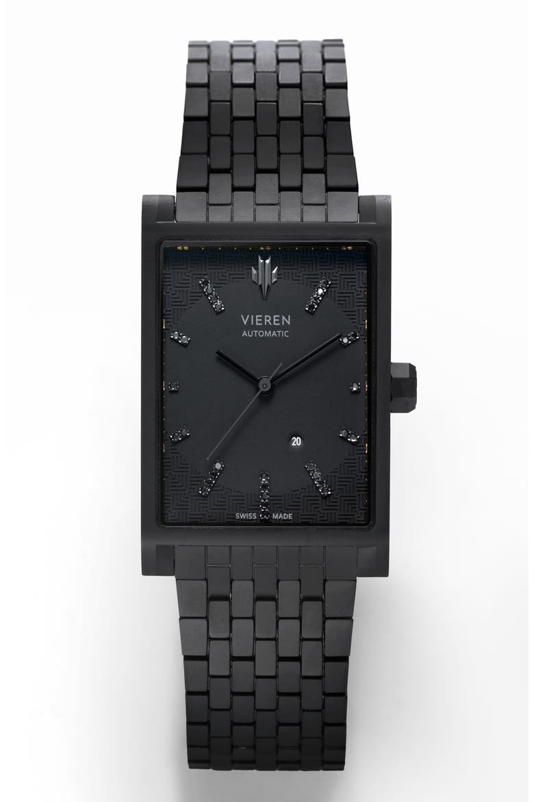 Black Diamond Swiss Automatic Watch, Main, color, Black