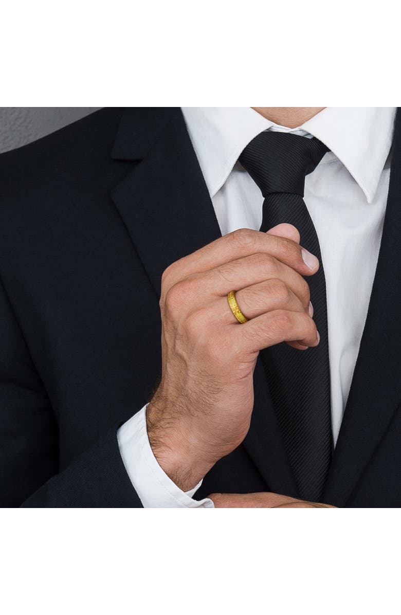 Julianna B. Men's Split Hammered Finish Wedding Band 14k, Alternate, color, 14K Gold