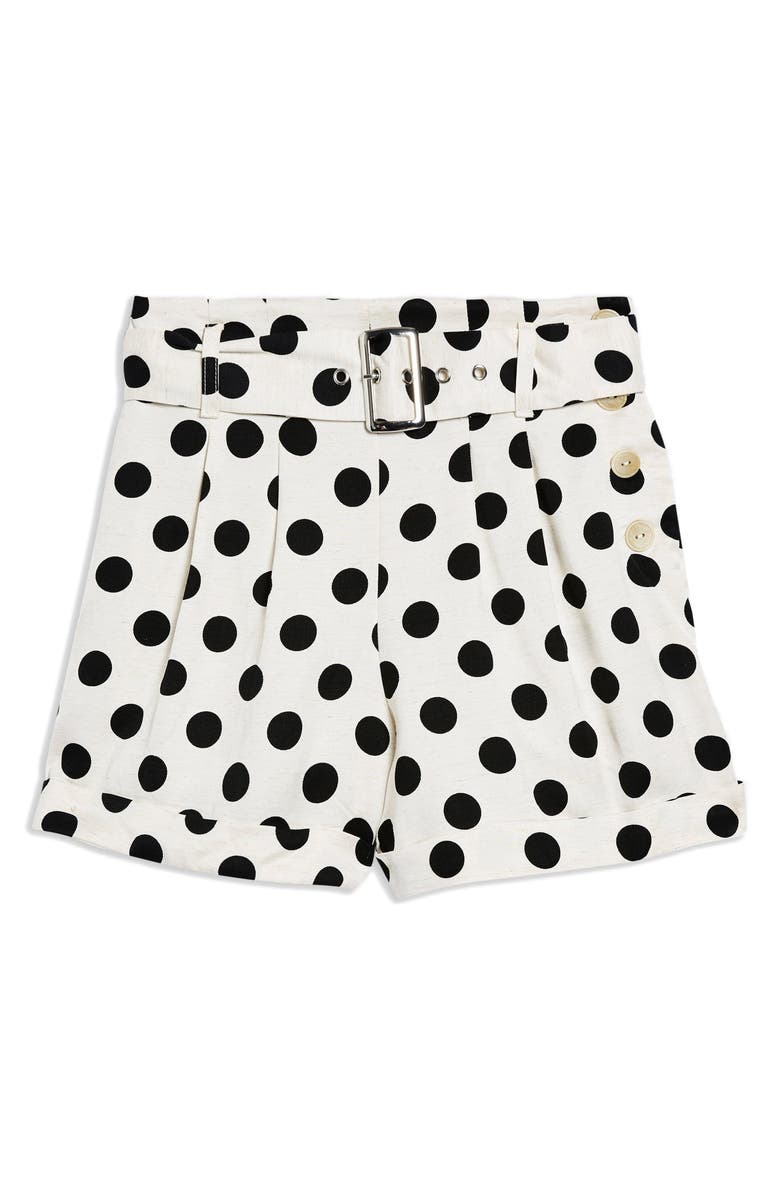 Topshop Polka Dot Shorts, Alternate, color,