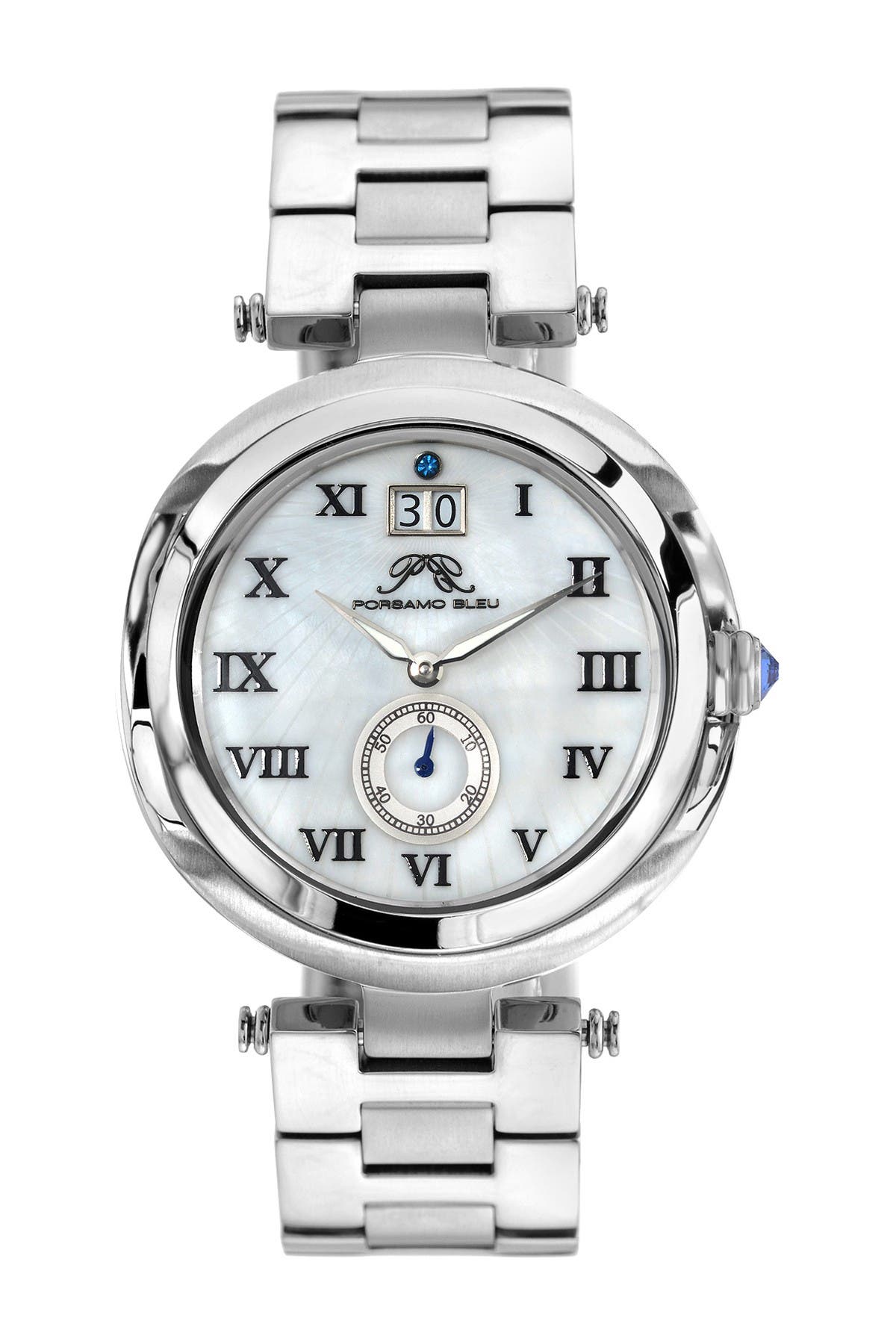 PORSAMO BLEU Women's South Sea Swarovski Crystal Bracelet Watch, 40mm
