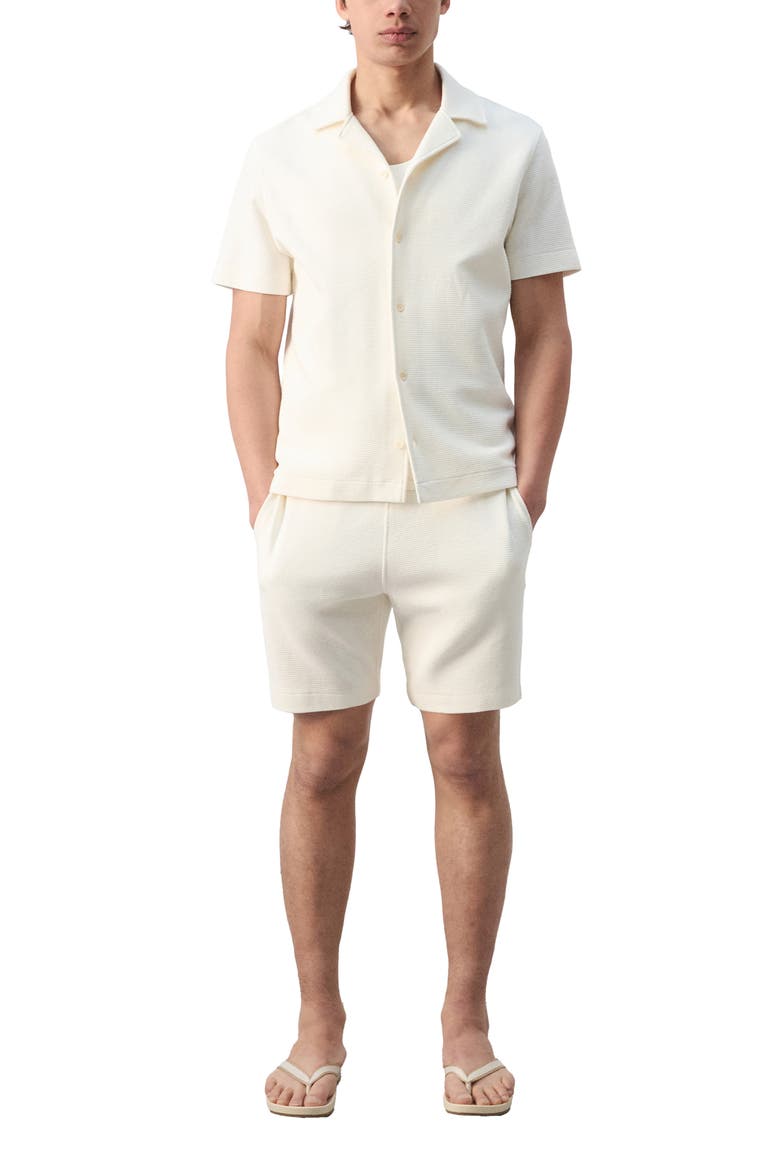 Regular Fit Cotton Waffle Camp Shirt, Alternate, color, ECRU