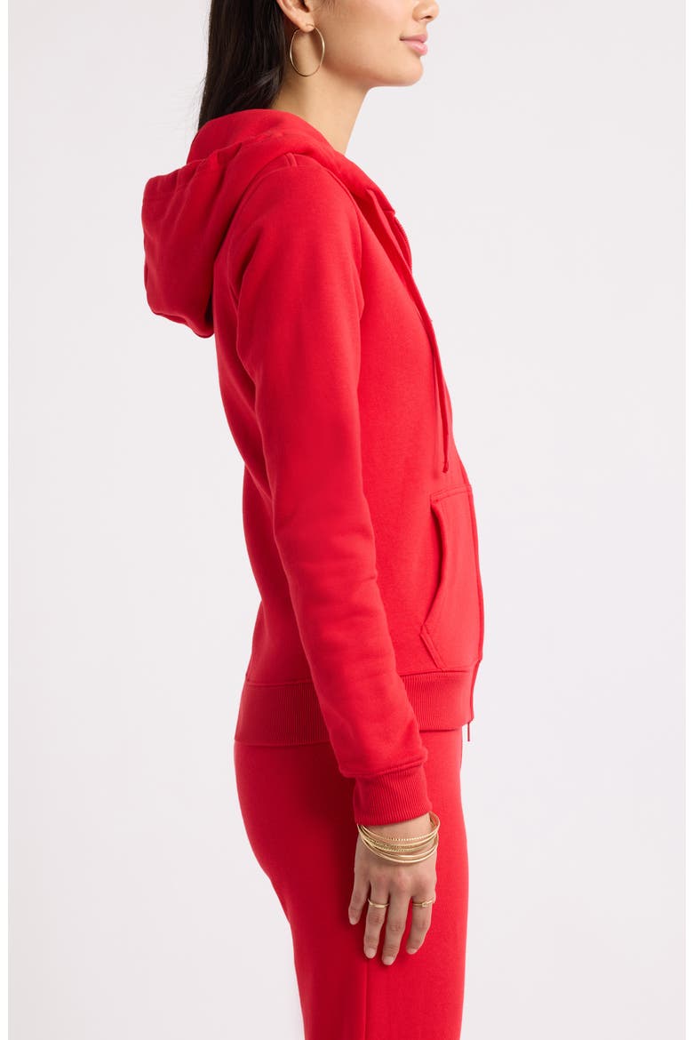 Slim Fleece Full Zip Hoodie, Alternate, color, RED PEPPER
