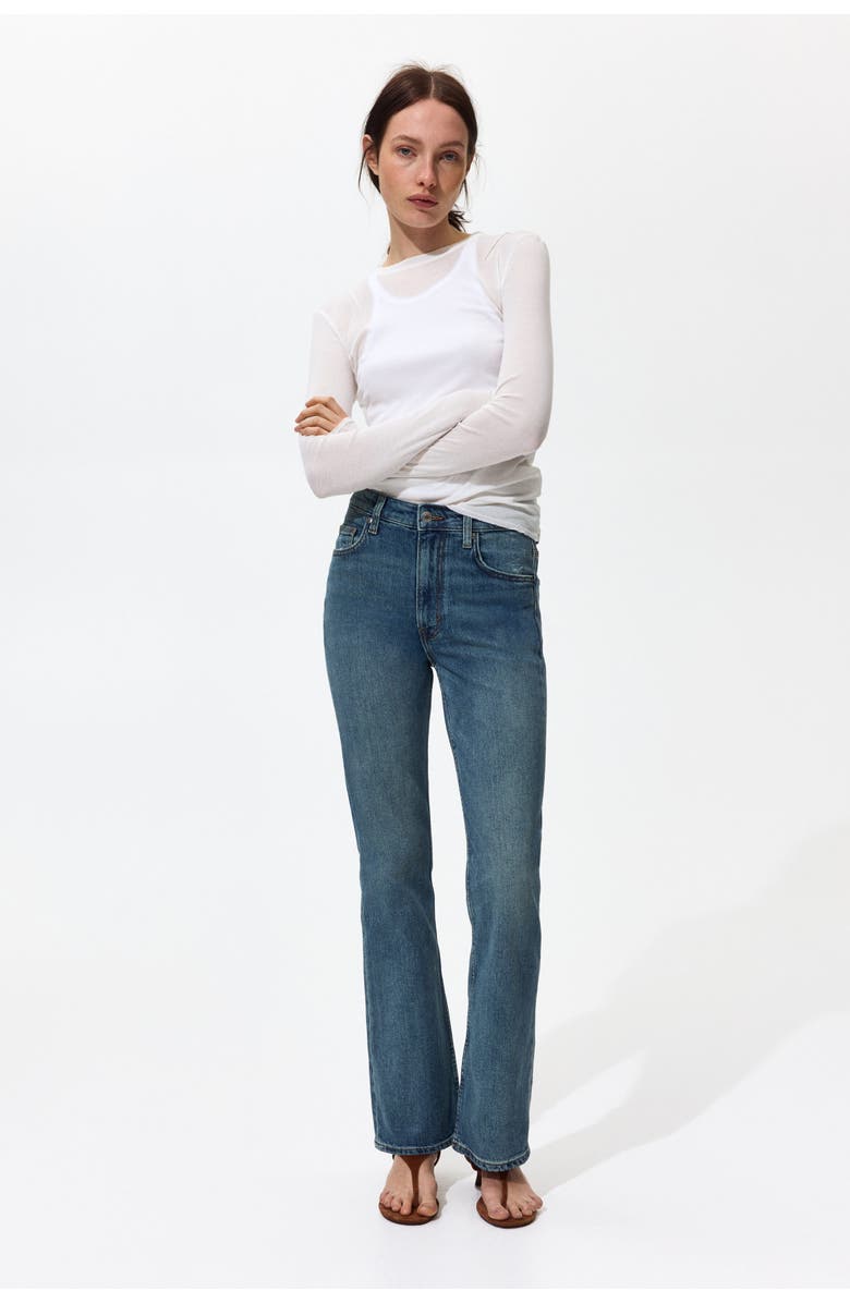 H&M Bootcut High Waist Jeans, Alternate, color, Denim Blue