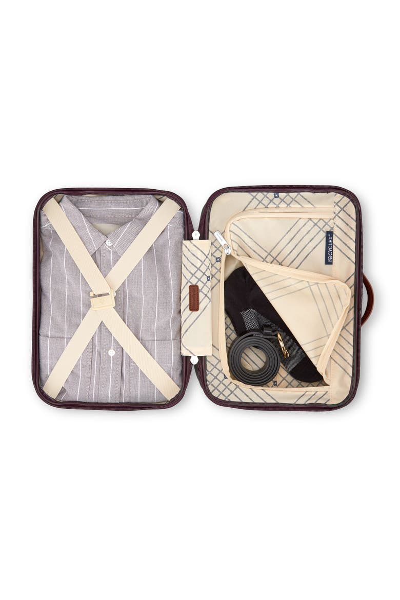 Virtuosa 2 Piece Set Train Case & 21" Carry On Spinner Luggage, Alternate, color, Burgundy