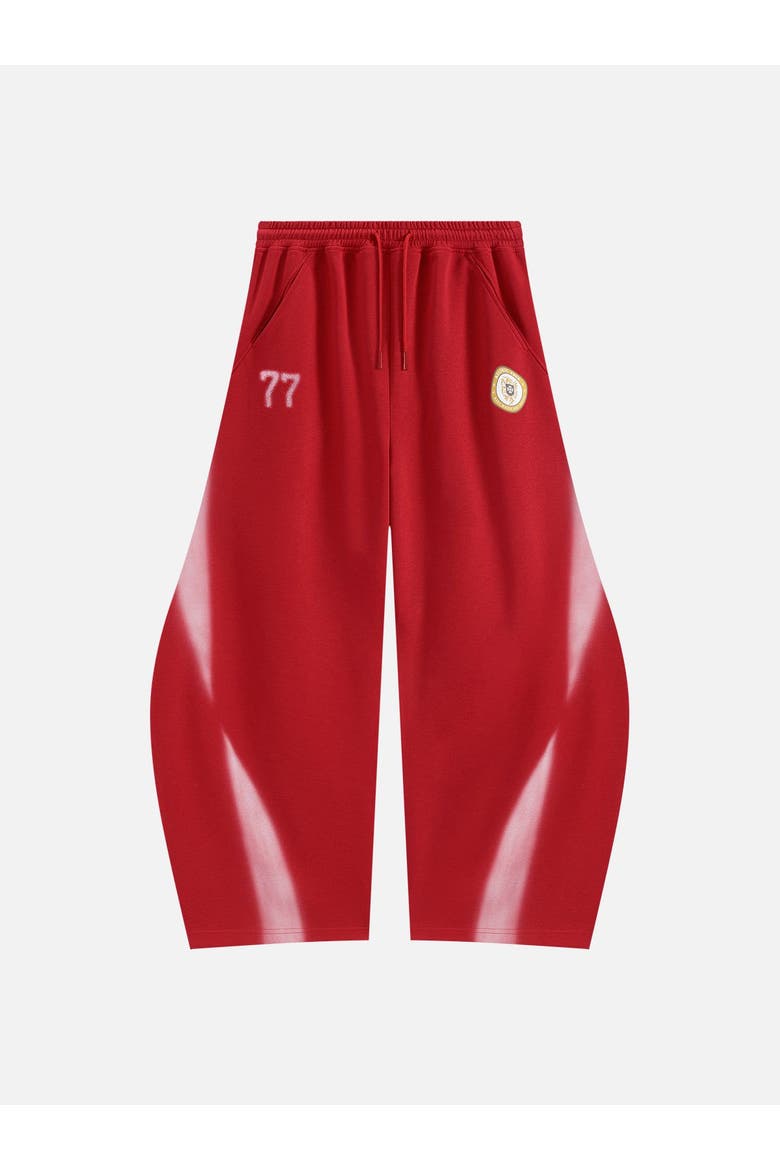 Inkjet Print Super Baggy Sweatpants, Alternate, color, Red