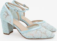 Kailee P Abby Lace Block Heel with Ankle Strap