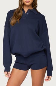 EDIKTED Lorie Oversized Polo Sweater