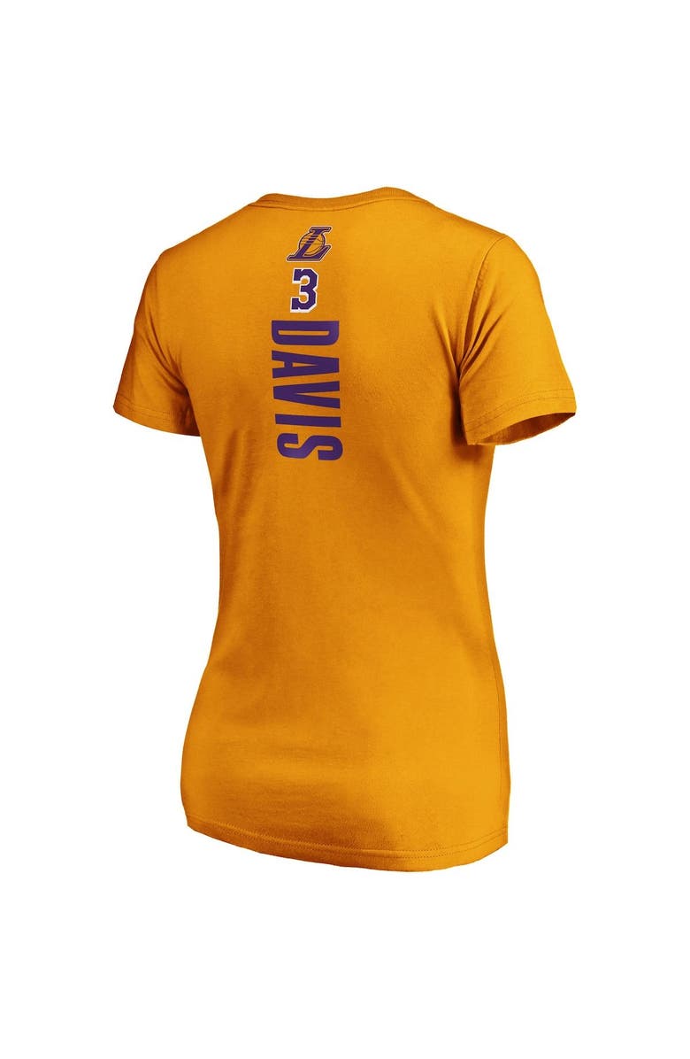 FANATICS Women's Fanatics Branded Anthony Davis Gold Los Angeles Lakers Team Playmaker Name & Number V-Neck T-Shirt, Alternate, color, 