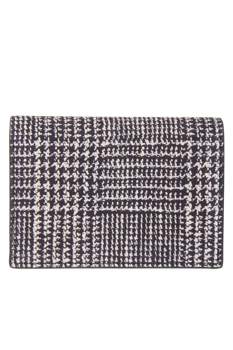 Goatskin Leather Business Card Holder, Alternate, color, BLACK/ WHITE