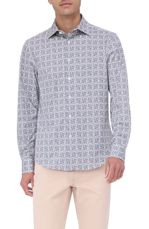James OoohCotton® Abstract Print Button-Up Shirt