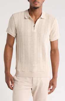 DENIM AND FLOWER Zip Polo Sweater