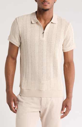 DENIM AND FLOWER Zip Polo Sweater