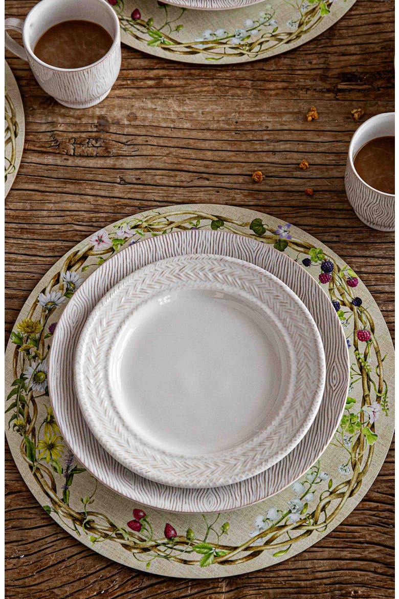 Meadow Walk Set of 4 Round Placemats, Alternate, color, BEIGE MULTI
