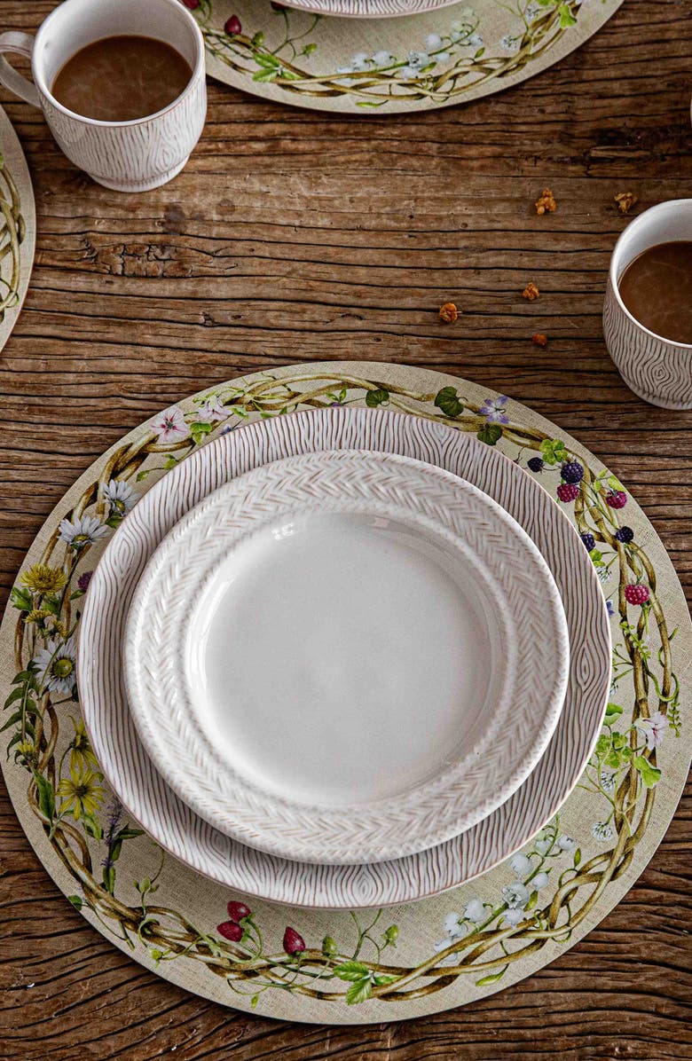 Juliska Meadow Walk Set of 4 Round Placemats, Alternate, color, Beige Multi