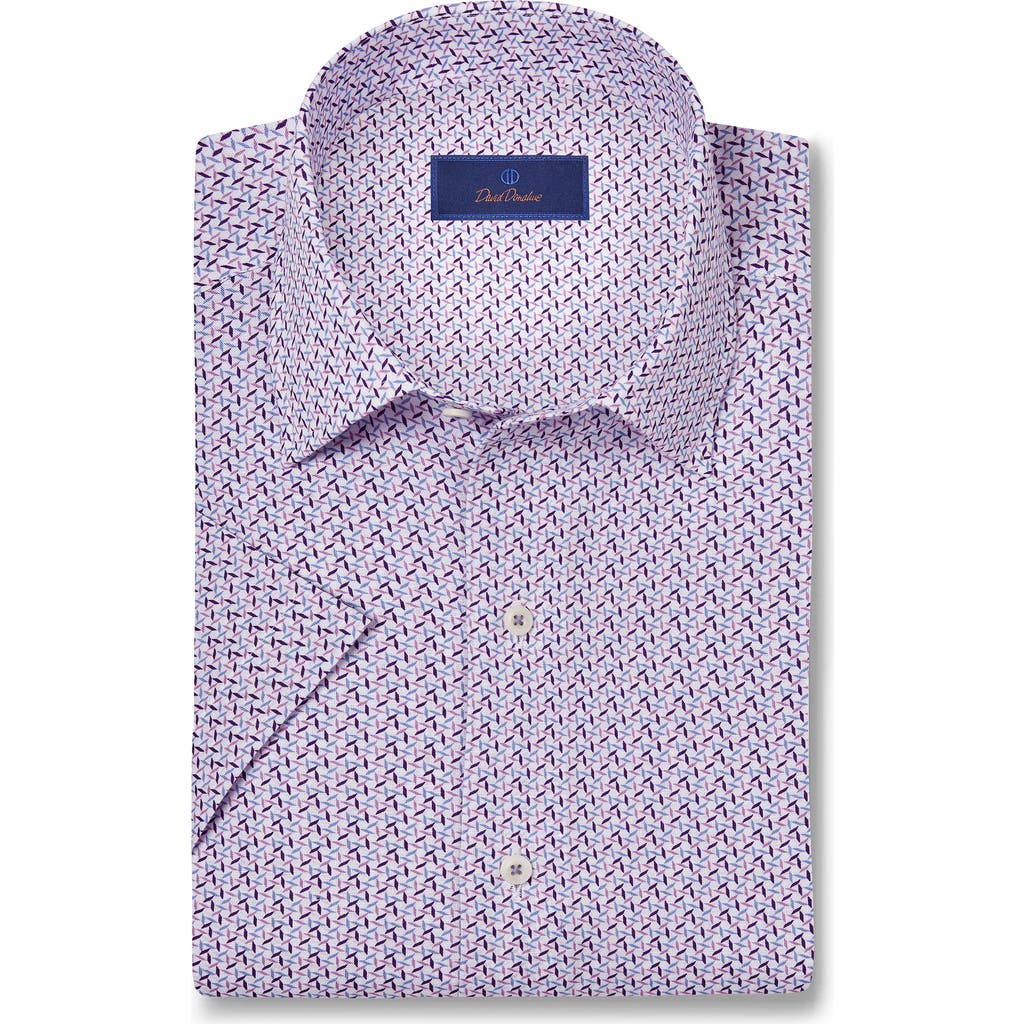 DAVID DONAHUE DAVID DONAHUE GEO PRINT PERFORMANCE STRETCH SHORT SLEEVE SPORT SHIRT