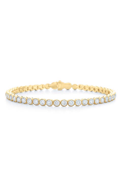 18k Gold Diamond Bezel Set Line Bracelet