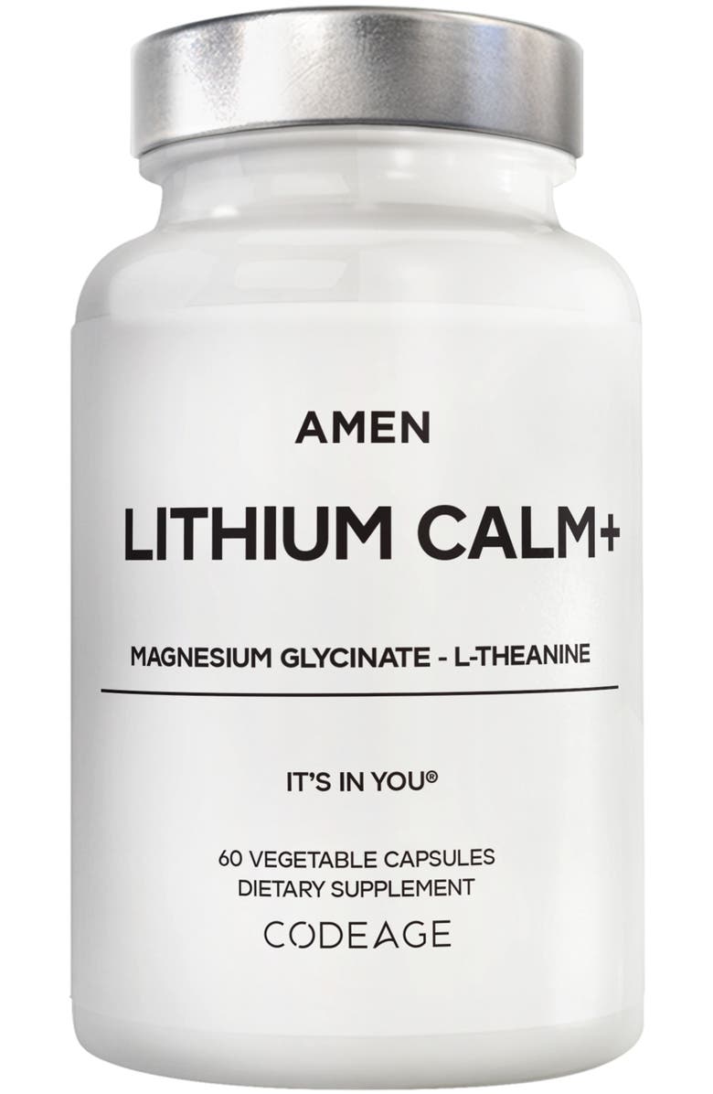 Amen Lithium Calm+, Magnesium Glycinate
Oxide Supplement, Main, color, White