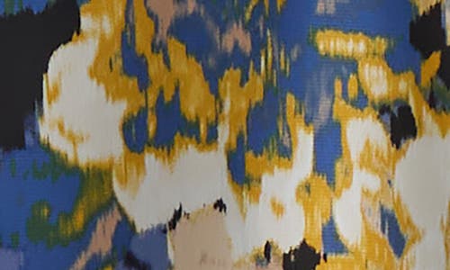 Kasper Abstract Floral Ruffle Sleeve Chiffon Top In Multi