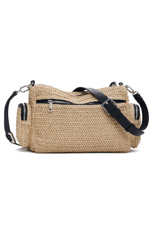 Desigual Straw Shoulder Bag In Brown