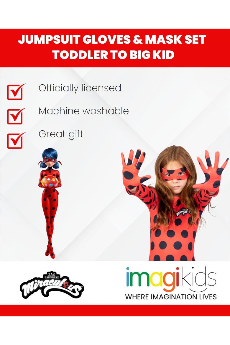 Ladybug One Piece Jumpsuit Set, Alternate, color, Ladybug Red