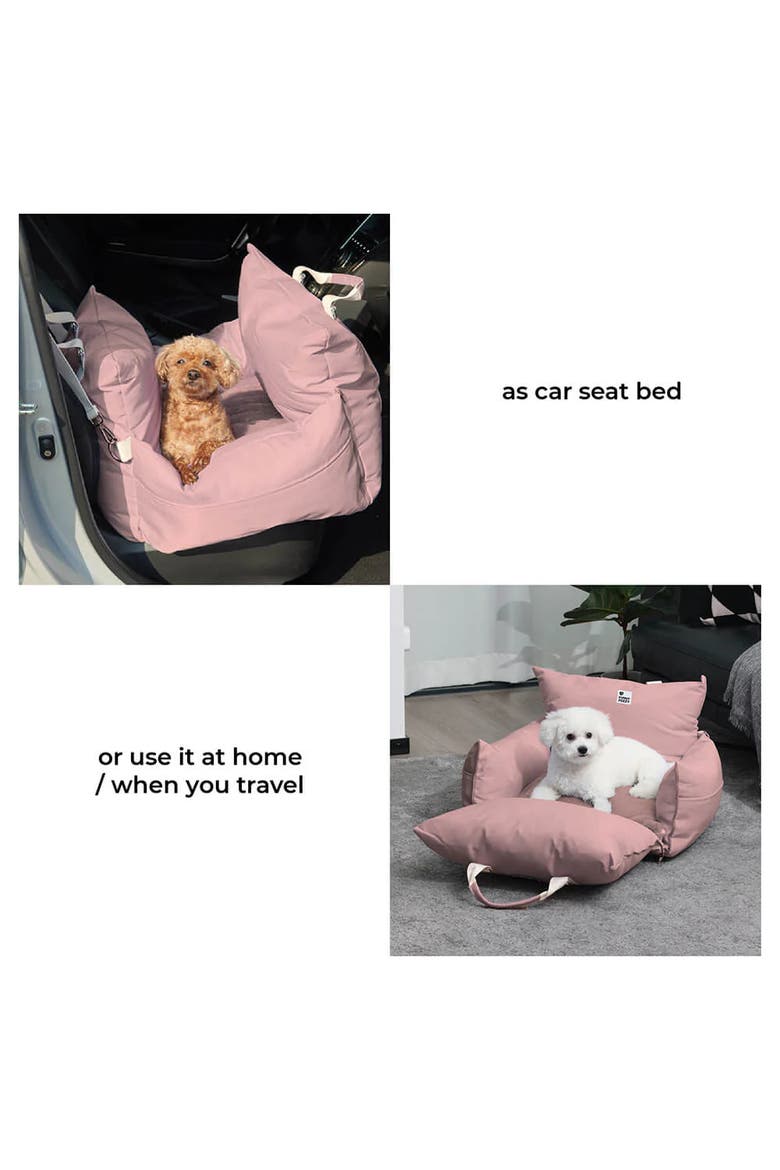 First Class Waterproof Dog Car Seat Bed, Alternate, color, Pink