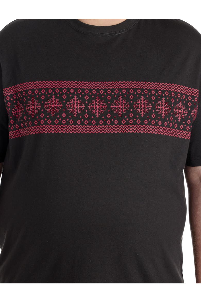 Big & Tall Fair Isle Moisture-Wicking T-Shirt, Alternate, color, CAVIAR
