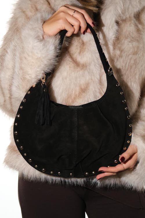 Forever & Always Shoes Antino Leather Shoulder Bag In Black