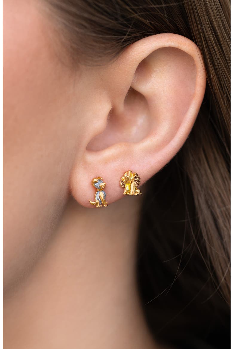 Disney Lady & The Tramp Stud Earrings Set, Alternate, color, GOLD