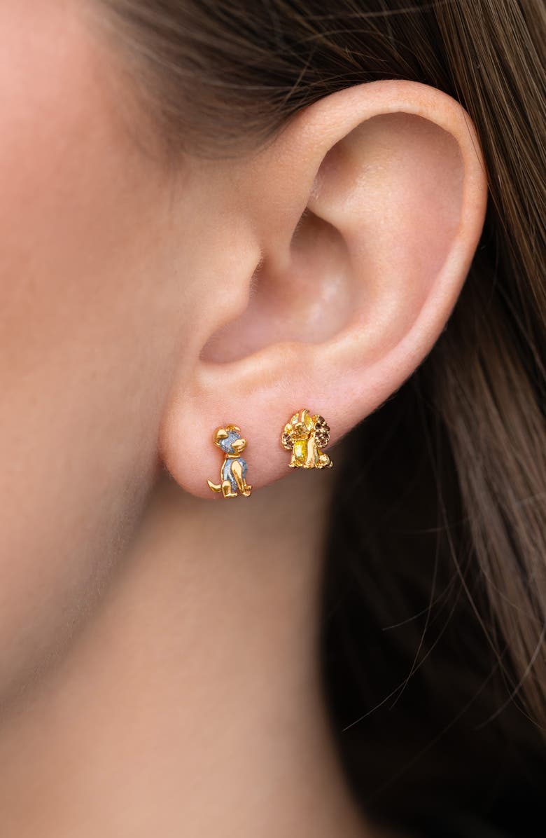 Girls Crew Disney Lady 
The Tramp Stud Earrings Set, Alternate, color, Gold