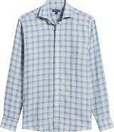Peter Millar Ravello Tailored Fit Check Linen Button-Up Shirt