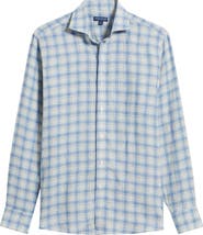 Peter Millar Ravello Tailored Fit Check Linen Button-Up Shirt