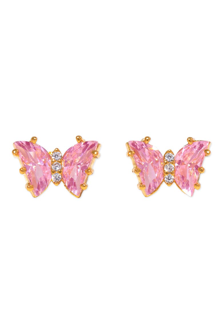 Flutter Love Stud Earrings, Main, color, GOLD