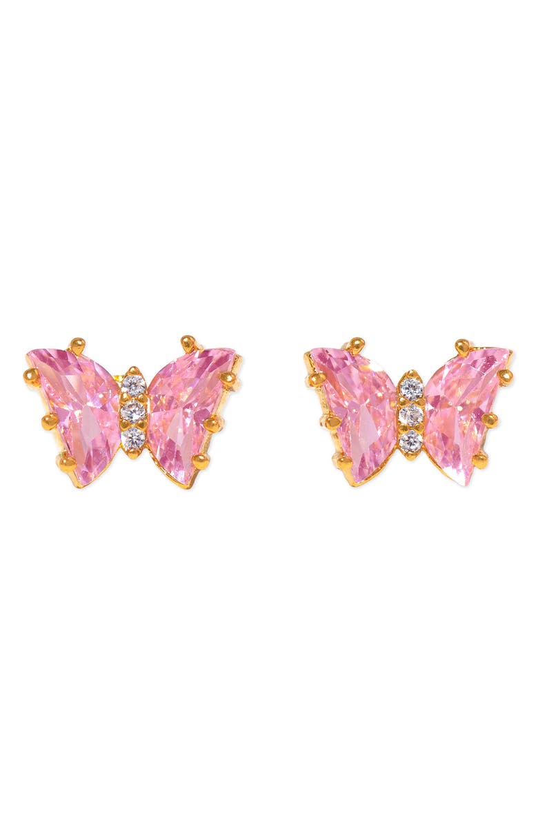 Girls Crew Flutter Love Stud Earrings, Main, color, Gold