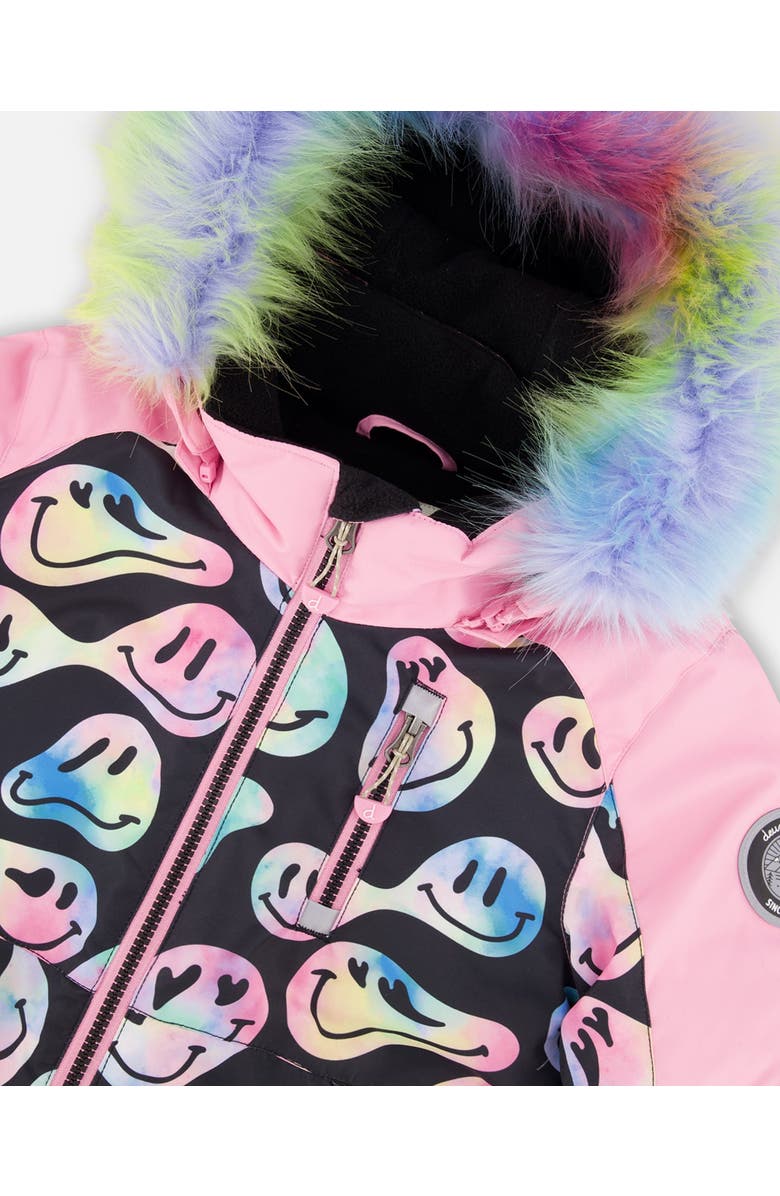 Deux par Deux One-Piece Play Snowsuit, Alternate, color, Smiley Face Girl