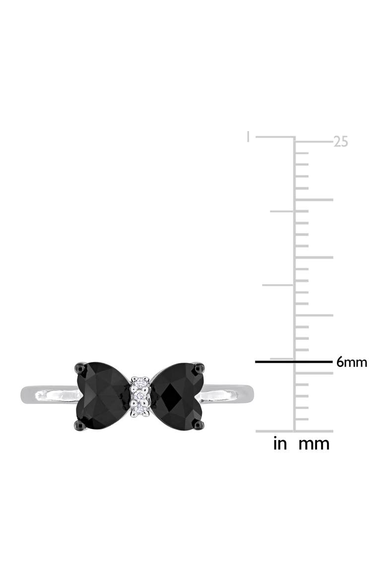 Black Diamond & White Diamond Bow Ring, Alternate, color, BLACK