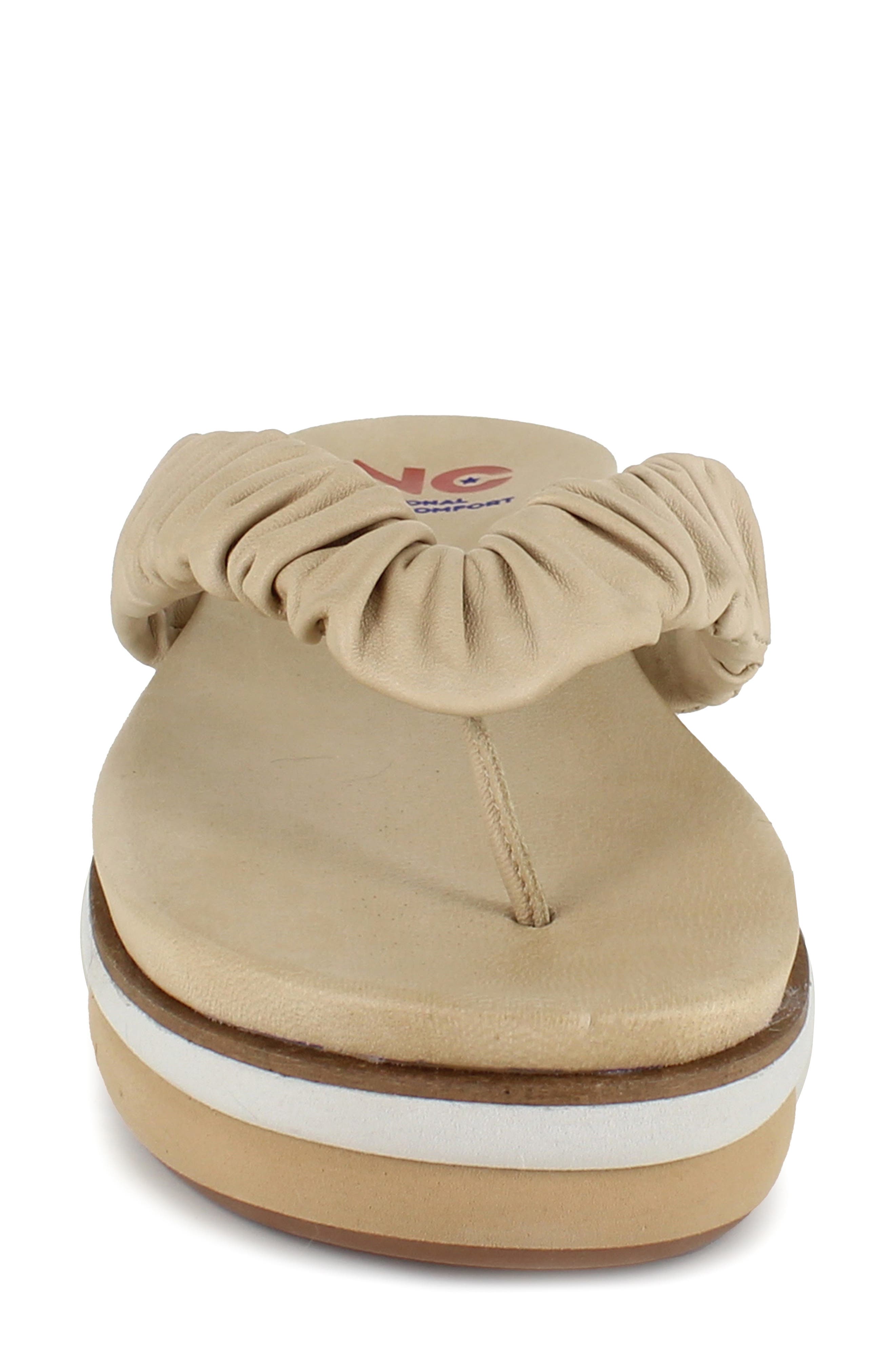 Kahlen Scrunched Platform Flip Flop, Alternate, color, TAN LEATHER