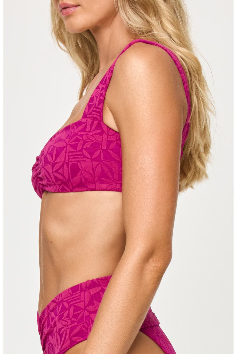 Marlee Jacquard Bikini Top, Alternate, color, BERRY