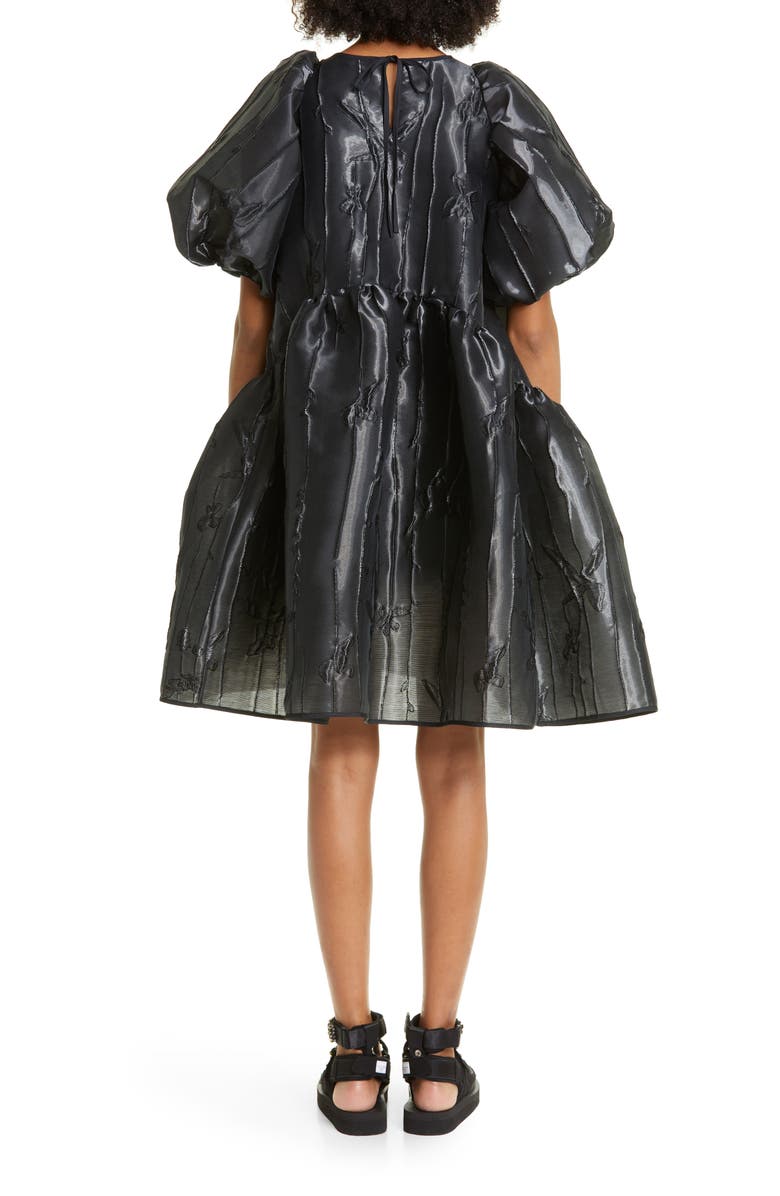 Cecilie Bahnsen Alexa Puff Sleeve Jacquard Babydoll Dress, Alternate, color, 