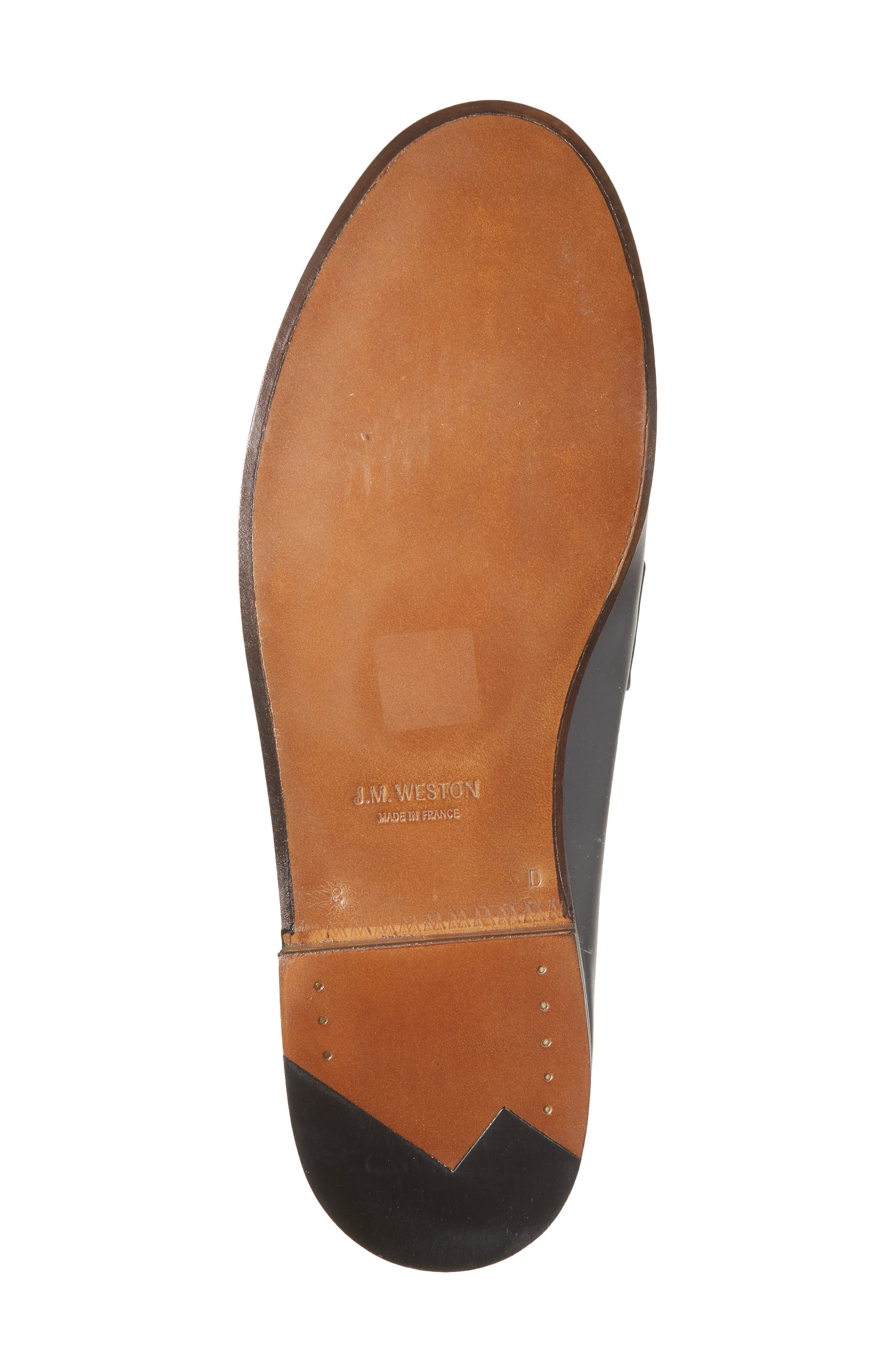 JM WESTON 180 Colorblock Penny Loafer, Alternate, color, Blue/ Dark Green