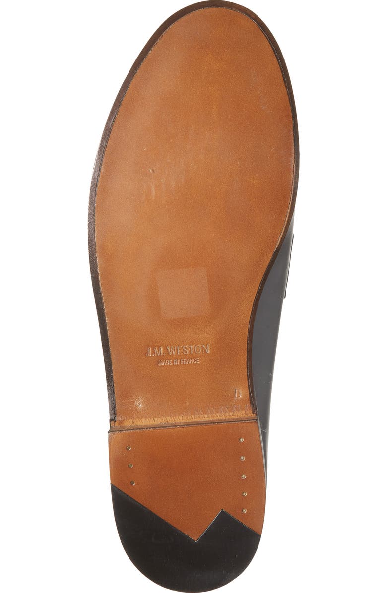 JM WESTON 180 Colorblock Penny Loafer, Alternate, color, Blue/ Dark Green