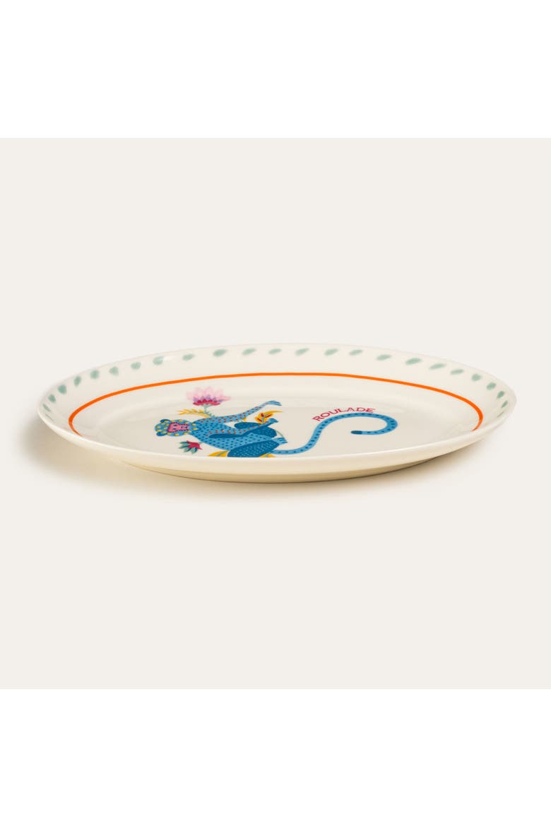 Floral Porcelain Platter 2 Pcs Set, Alternate, color, White