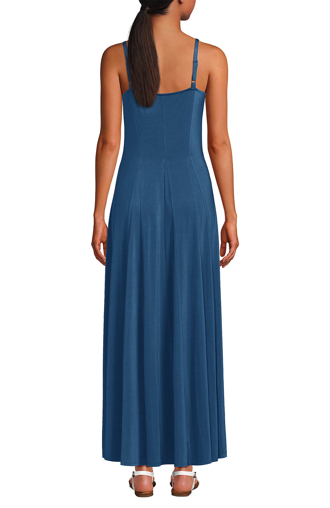 Lands' End Silky Knit Godet Maxi Dress (Women) | Nordstrom