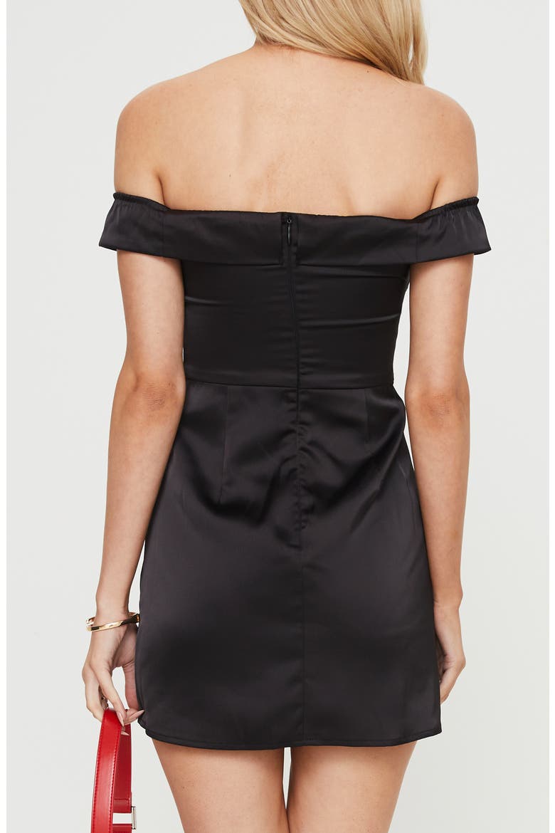 Rava Off the Shoulder Minidress, Alternate, color, BLACK