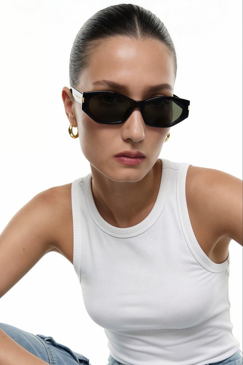 Neo-Noir Polarized Sunglasses, Alternate, color, Black