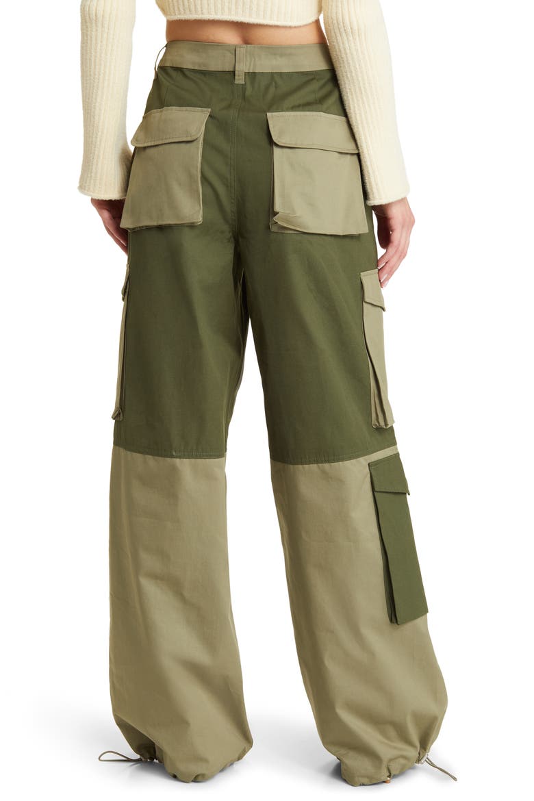 Colorblock Cargo Pants, Alternate, color, BRONZE GREEN